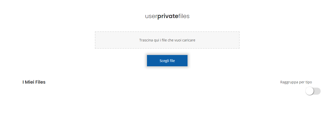 user private files front end dashboard